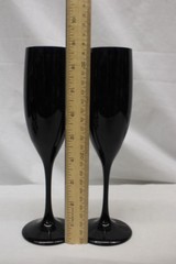 9pc Vintage BLACK AMETHYST 7″ Red & White Wine Glasses and 9″ Champagne Flutes