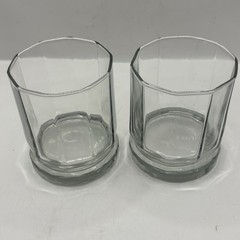 2 Anchor Hocking Essex Clear Double Old Fashioned Set Octagon Drink Tumblers Lot