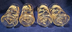 Set of 4 Vintage 1970’s Libbey Wheat Pattern 10 oz. Glass Tumblers