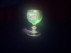 Vintage Roma Painted Wine Or Liquor Souvenir Glass UV Glow/ UV Reaction