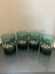 Vintage Libby Set 4 Evergreen White Pine Tree Double Old Fashion Glasses 14 oz