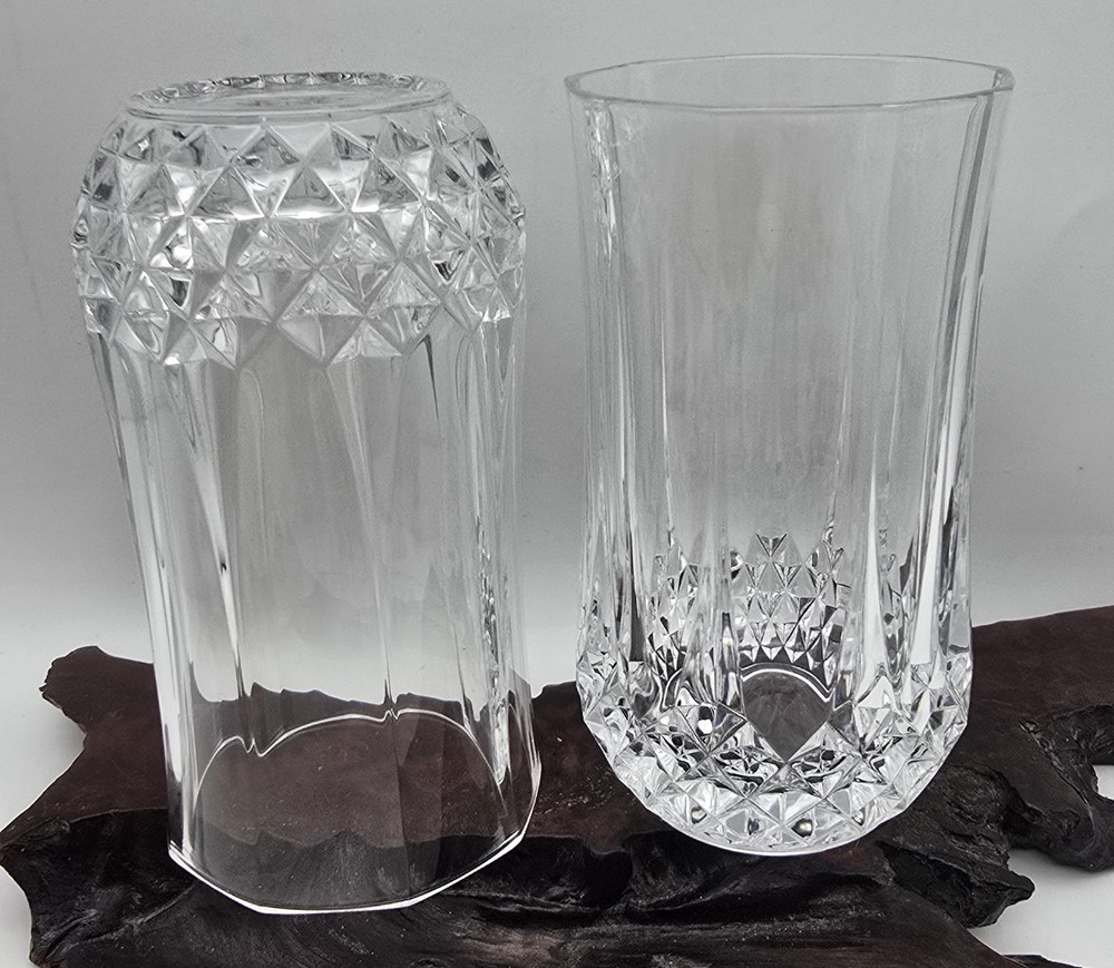 Cristal D’Arques Durand Crystal Longchamp Pattern Flat Tumbler Set 2