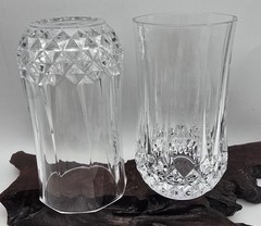 Cristal D’Arques Durand Crystal Longchamp Pattern Flat Tumbler Set 2