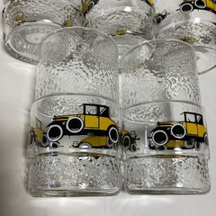 HOYA Crystal Tumbler Classic Car 5pcs set 11×6.5cm/4.33×2.55″ 260ml/8.83oz HOYA