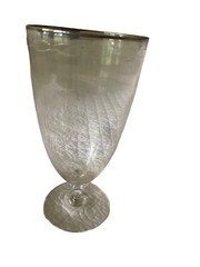 Lenox Sentiment Crystal Iced Tea Glass Platinum Trim Cut Chain Motif 6 1/2”