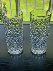 Set of (2) Stuart Crystal Highball Glasses 5 7/8″ tall.