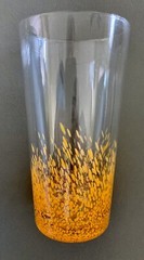 3 Studio Art Glass Cocktail Collins Tumblers 16 Oz Glasses Orange Yellow Green