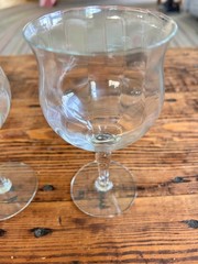 West Virginia Glass «40 Iridescent» Wire Optic Water Goblets (Set of FOUR)