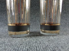 Vintage MCM Pair of Culver Devon Highball Glasses 22K Gold & Black