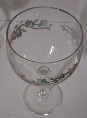 Corelle Callaway Holiday Ribbon Goblets Set 4 Glassware 6.5″ Pre-owned In Box