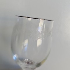 Johann Haviland Bavaria Sweetheart Rose Platinum Rim Wine Glass