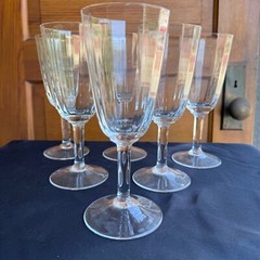 Vintage Dansk Designs FRANCE IHQ 8.5″ Optic Panel Crystal Wine Glasses set of 6