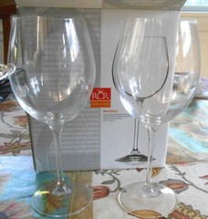 RCR Wine Cristalleria Glass Red Tasting Goblet 9″ cl.65 oz 22 3/4 Box Set Signed