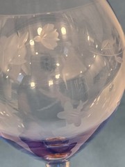 **NEW** Lenox Butterfly Meadow Blue Etched Balloon Wine Glass 9” tall (FJ)