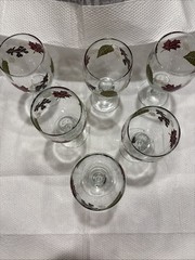 6 Vintage Libbey Autumn Fall Colorful Leaf Wine Water Glass Goblets Thanksgiving