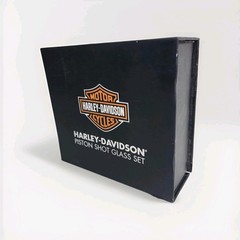 Harley-Davidson Piston Shot Glasses Set 2 Clear 2oz Logo W Box Barware Gift