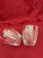 NIB’s FLAWLESS Exquisite HOYA Glass Pair DOUBLE OLD FASHION DOF Crystal TUMBLERS