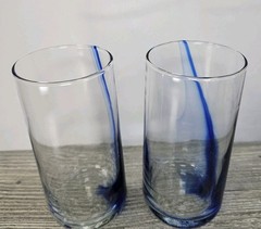 Greenbrier’s Blue Ribbon Highball Clear Drinking Glasses (Set of 2) 16 Oz