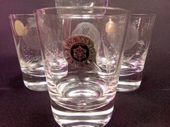Vtg Sasaki Crystal Bar Set Cut Glass Rose Wine Liquor Highball Shot Glass Japan