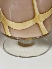 Vintage Art Glass Goblets Set of 4 Italian Beige Nude Glass