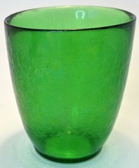 Vintage Arcoroc France Sierra Green Small Drinking Glass Tempered Textured Glass
