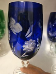 6 AJKA MARSALA Multicolored CUT TO CLEAR 8″ CRYSTAL ICED BEVERAGE