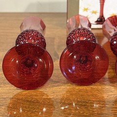 2006 Ruby Red Cristal D’Arques Paris Champagne Flutes | France Longchamp Fluted