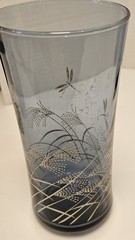 Vintage Libbey Bolero Dusky Blue Dragonfly & Wheat Glass Tumblers / Set of 12