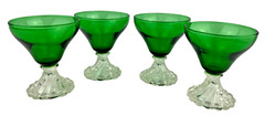 VINTAGE ANCHOR HOCKING BUBBLE FOOT SHERBET GLASSES – SET OF 4