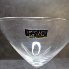 Crystalite Bohemia Czechoslovakia Republic Crystal Martini Glasses