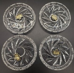 Set of 4 Zajecar Yugoslavia 24% Lead Crystal Coast Set Pinwheel Design