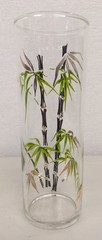 2 Vintage FEDERAL GLASS Mid Century Modern GOLD BAMBOO Highball Drinking Glasses