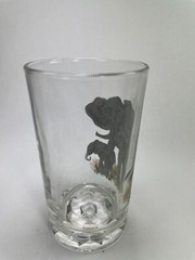 Elephant Highball Glass Stemless Drinking 8 oz Nice Art Works Hand Printed C71