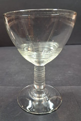 2 Vintage Federal Glass Co. Cordial Glasses Rippled Bowl/Ribbed Stem 1936-1939