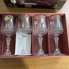 Longchamp Gold Cristal d’ Arques 24% Lead 5.75 oz. Set of 4 Crystal Wine Glasses