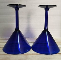 2 Cobalt Blue PIER 1 Martini Glasses/ELEGANT BARWARE 7″