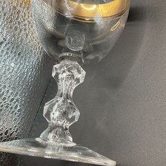 Vintage Tiffin Westchester Crystal Cordials 22 Karat Gold Rim 5 inch tall Rare