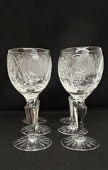Antique VEGA Fine Crystal Wine Goblets Sherry Glasses by American Cut Set Of 6