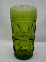 Vintage Colony Color Crown Green Kings Crown Thumbprint Tumbler 5 1/2″