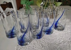 (8) Libbey Blue Ribbon Impressions Crisa DIMPLED Rocks Tumbler Glasses 16oz