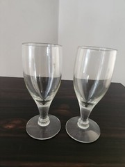 4 Footed Stemmed 4 oz Water Juice Wine Glasses Clear Smooth 2 styles