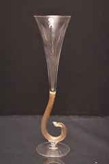 Union Street Glass Vintage HOMAGE 11″ Champagne Flute Gold Mist Single Piece