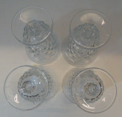 Vtg Set of 4 Fostoria American Clear Goblet Water Drinking Glasses Footed 5 1/2″