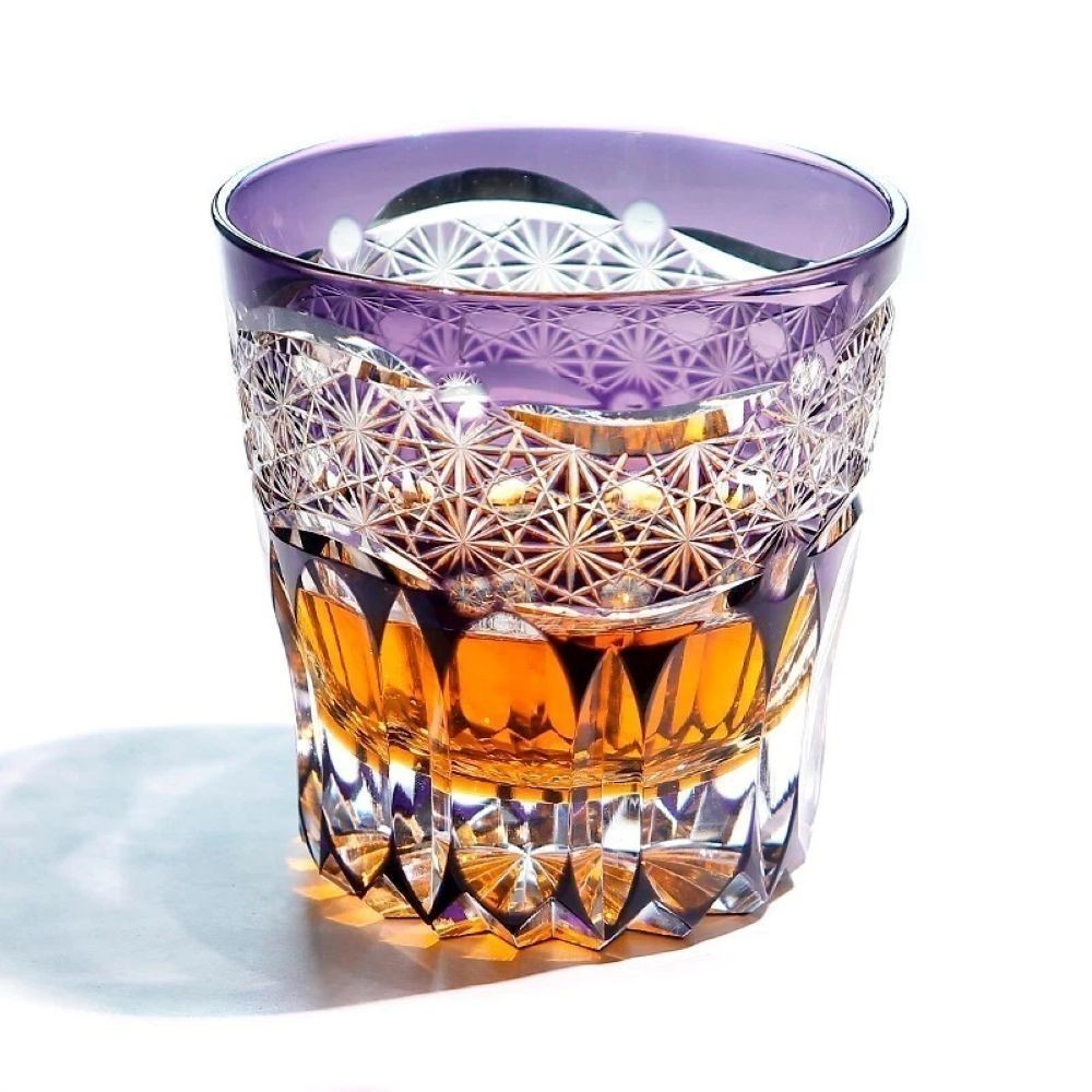 Luxury handmade Whisky Brandy Crystal Bar Glass Cup Tumbler Geometric Cut 11oz