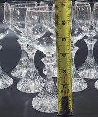Mikasa Crystal The Ritz Wine Water Glasses 6.5” Ribbed Stem Set Of 8