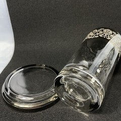 LUSTER Silver Smoke Fade TUMBER SET Coaster Caddy MCM Vintage