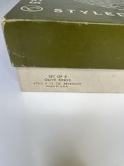 Vtg MCM Libbey Olive Rings Collins Glasses Green 12 oz Original Box set of 8 USA