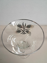 Set of 10 Vintage Elegant Stemware Martini/Coctail Glasses Silver Trim