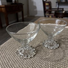Set of 3 Clear Vintage Anchor Hocking Boopie Sherbet Dessert Cups