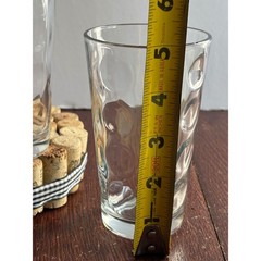 Libbey Clear Optic Thumbprint Juice Glasses 8oz Set 2 Dimpled Tumblers 4.5 inch